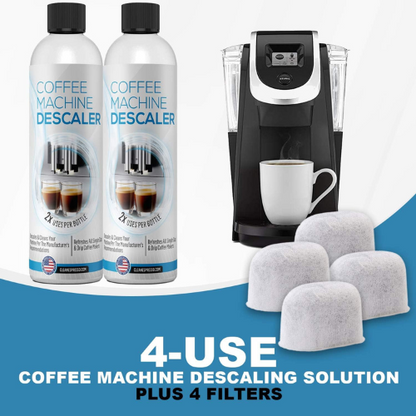 Keurig Compatible Descaling Concentrate Solution - 2 Bottles, 4 Filters